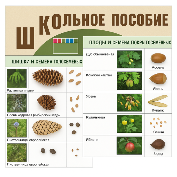 Коллекция «Шишки, плоды, семена деревьев и кустарников»